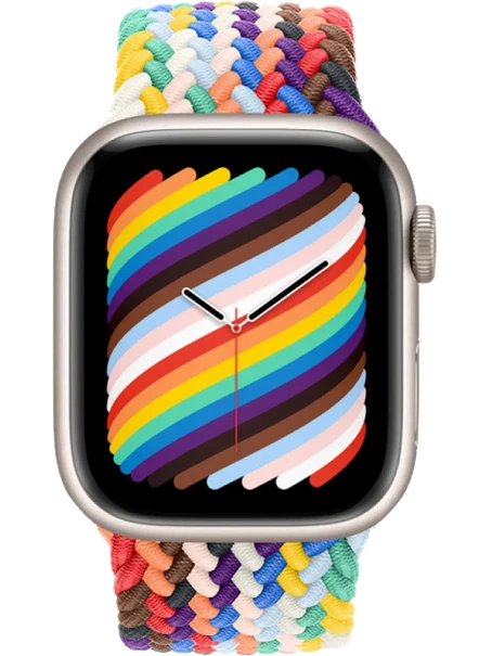 Apple Watch 8 41 мм Алюминий, Силикон/Ткань, Сияющая звезда, Радужный