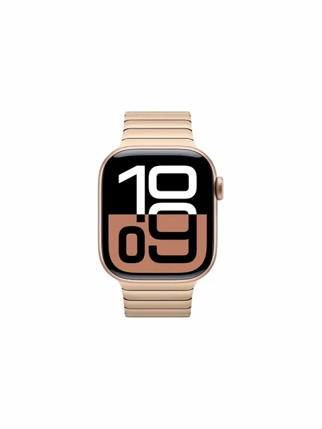 Apple Watch 10, 42 mm, Aluminum Rose Gold Link Bracelet Gold