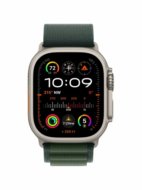 Watch Ultra 2, 49 mm, Natural, Alpine Loop, Dark Green - S