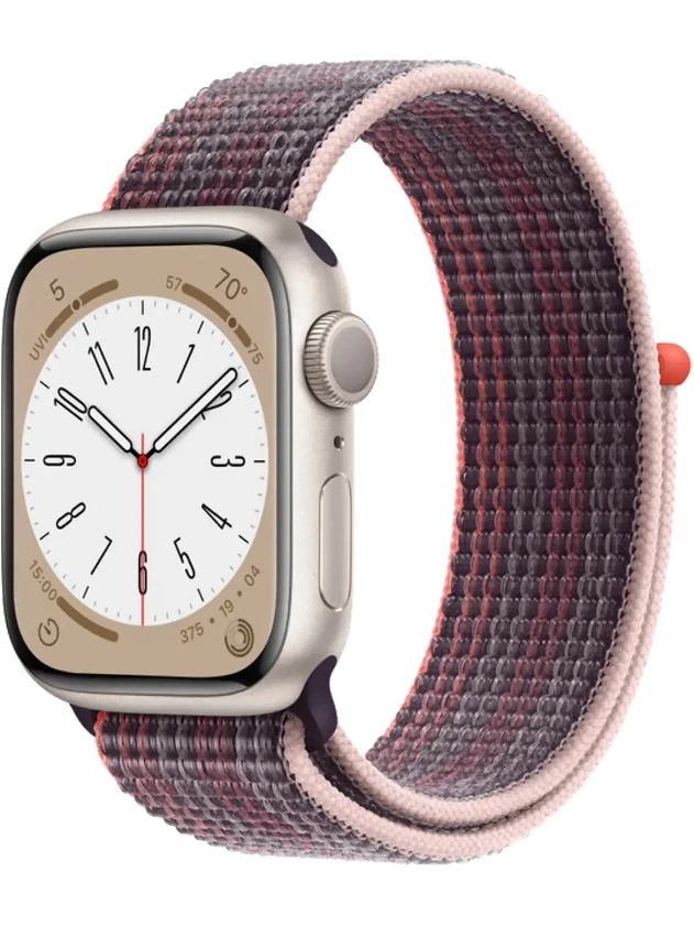 Apple Watch 8 45 мм Алюминий, Нейлон, Сияющая звезда, Бузина