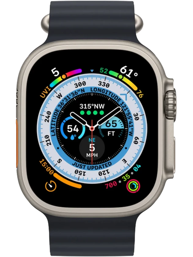 Apple Watch Ultra 130-200 мм Фторэластомер Тёмная ночь