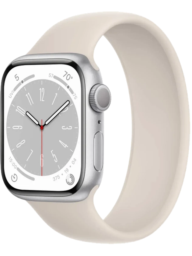 Apple Watch 8 41 мм Алюминий, Силикон, Серебристый, Сияющая звезда