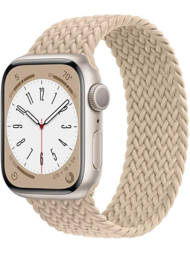 Apple Watch 8 45 мм Алюминий, Силикон/Ткань, Сияющая звезда, Бежевый