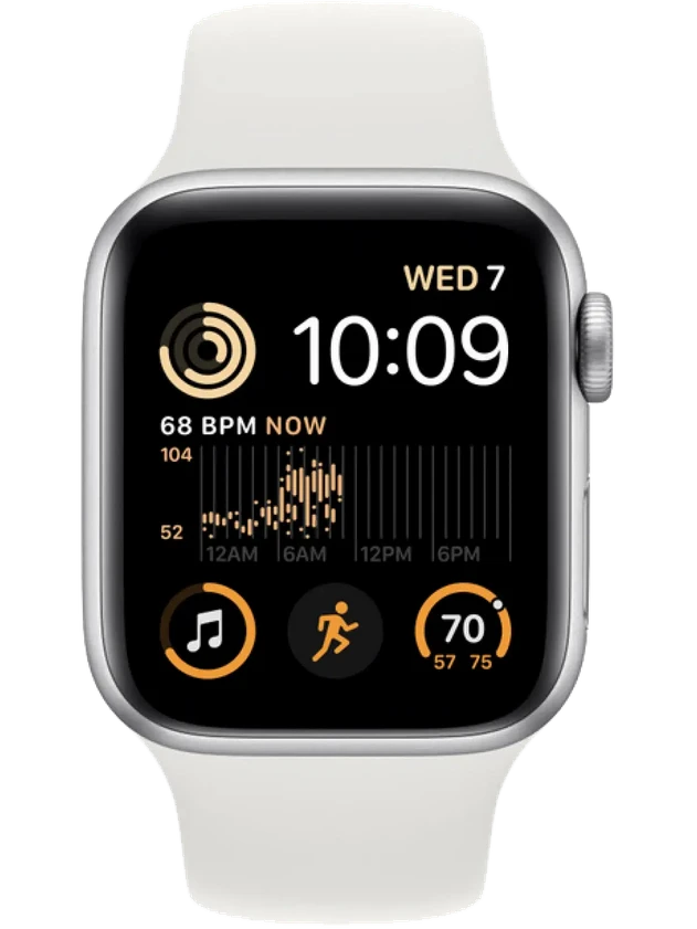 Apple Watch SE 2 44 мм (Серебристый/Белый)