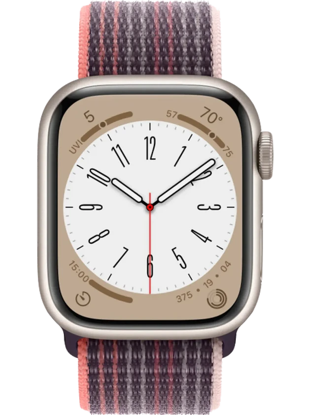 Apple Watch 8 41 мм Алюминий, Нейлон, Сияющая звезда, Бузина