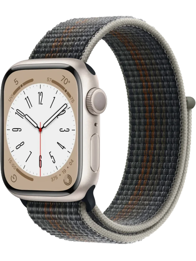 Apple Watch 8 41 мм Алюминий, Нейлон, Сияющая звезда, Тёмно-серый