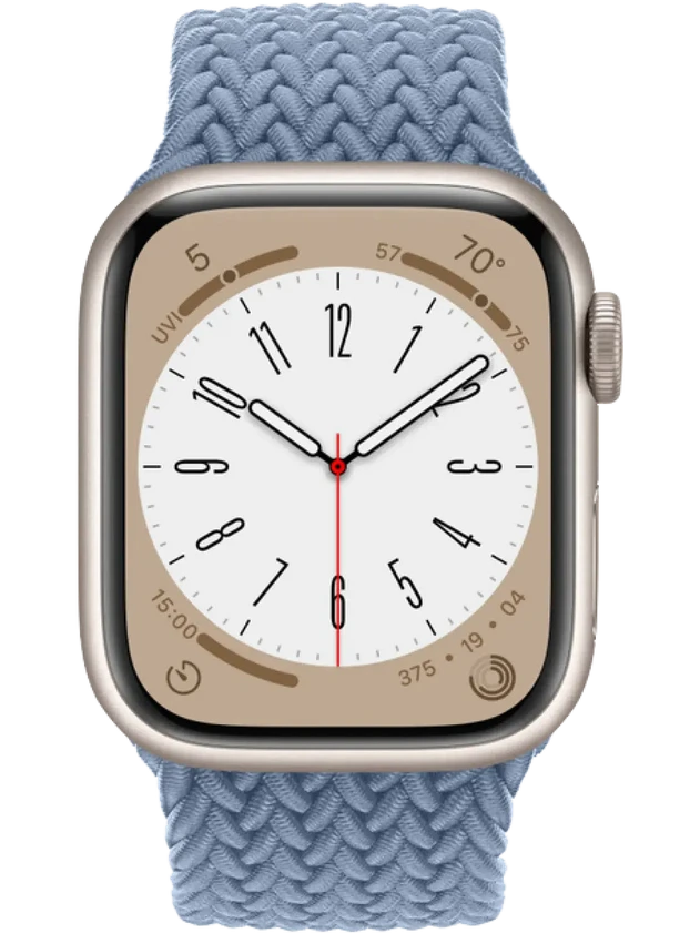 Apple Watch 8 41 мм Алюминий, Силикон/Ткань, Сияющая звезда, Сланцево-синий