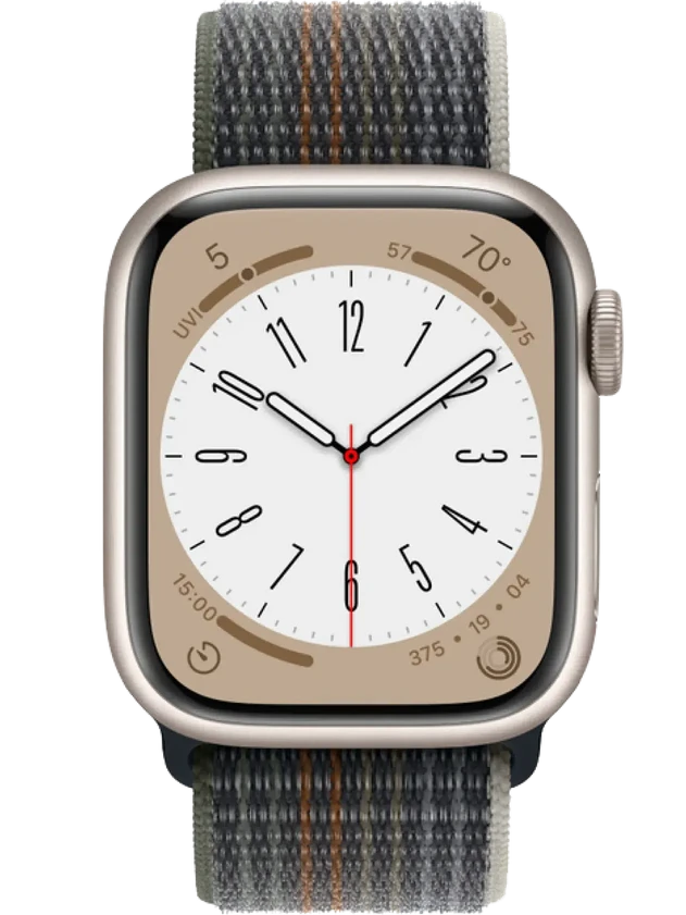 Apple Watch 8 45 мм Алюминий, Нейлон, Сияющая звезда, Тёмно-серый