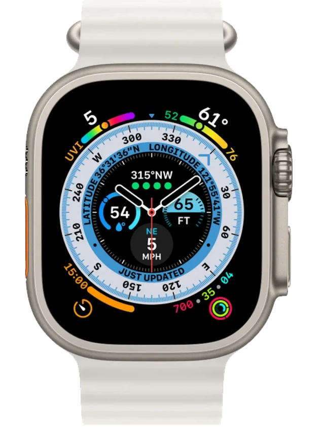 Apple Watch Ultra 130-200 мм Фторэластомер Белый
