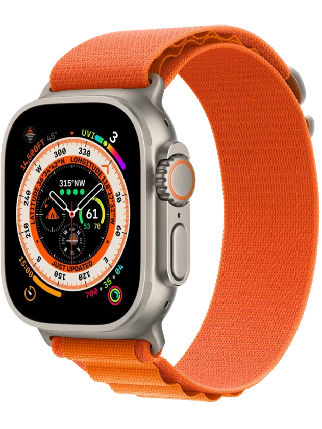 Apple Watch Ultra 165-210 мм Ткань Оранжевый