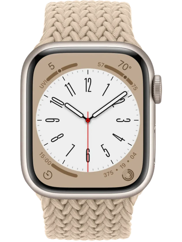 Apple Watch 8 45 мм Алюминий, Силикон/Ткань, Сияющая звезда, Бежевый