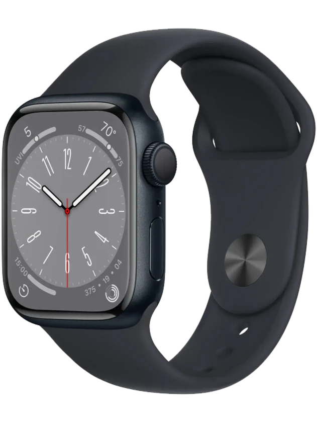 Apple Watch 8 41 мм Алюминий, Силикон, Тёмная ночь, Тёмная ночь