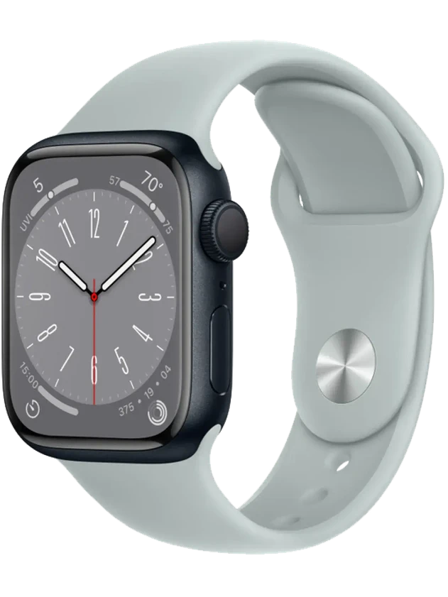 Apple Watch 8 45 мм Алюминий, Силикон, Тёмная ночь, Суккулент