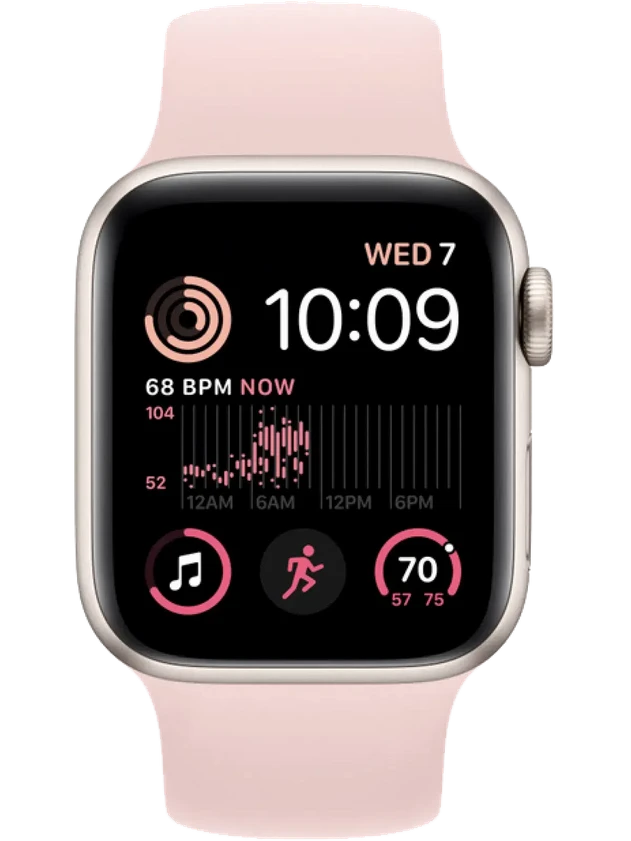 Apple Watch SE 2 44 мм (Сияющая звезда/Розовый мел)
