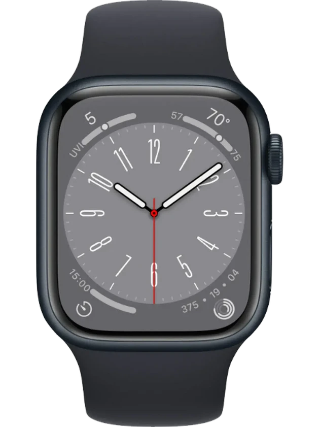 Apple Watch 8 41 мм Алюминий, Силикон, Тёмная ночь, Тёмная ночь