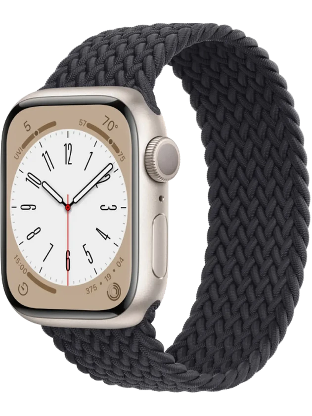 Apple Watch 8 45 мм Алюминий, Силикон/Ткань, Сияющая звезда, Тёмно-серый
