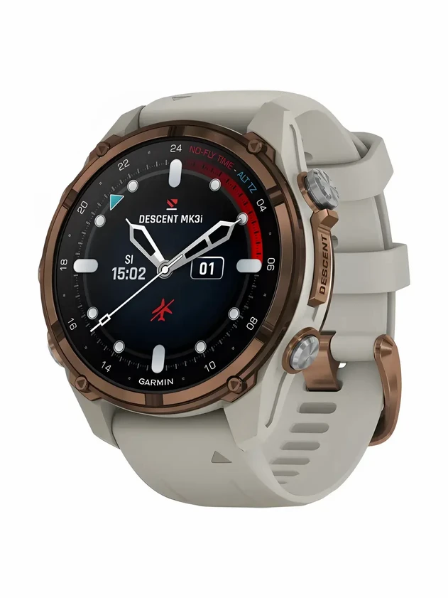 Garmin Descent Mk3i 43 мм, Силикон, Бронзовый/серый, Серый