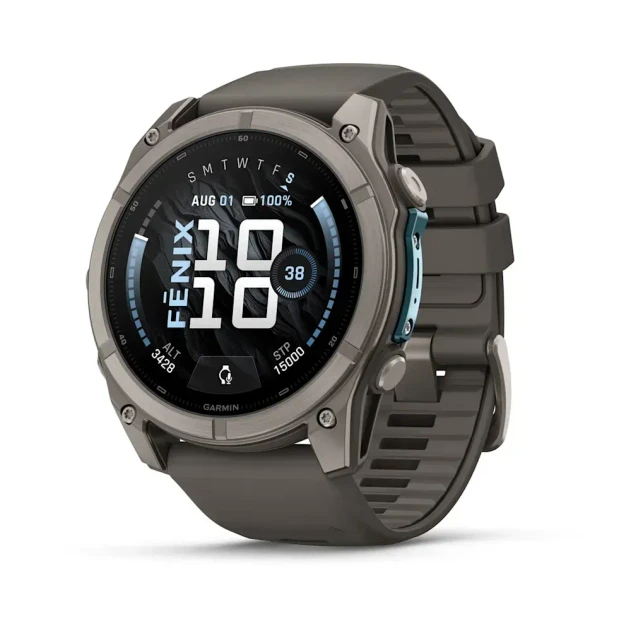Garmin Fenix 9 - 51mm, Titanium with Pebble Gray Silicone Band