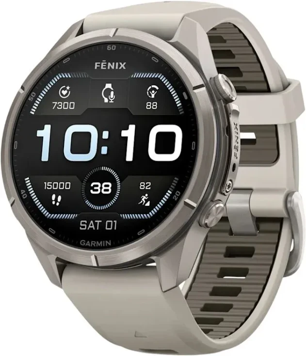 Garmin Fenix 9 Pro 43 мм (серый, серый силиконовый ремешок)