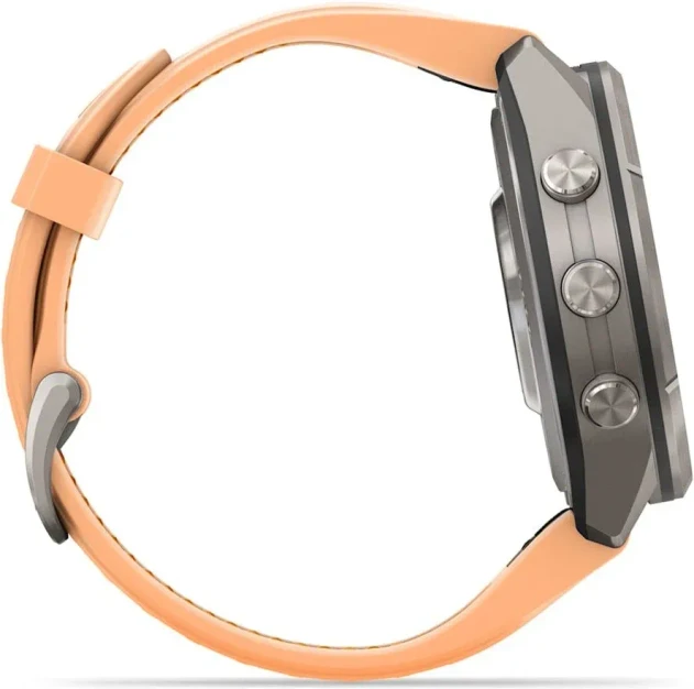 Garmin Fenix 9 Pro 43 мм (титановый, оранжевый силиконовый ремешок) Garmin Fenix 9 Pro 43 мм (титановый, оранжевый силиконовый ремешок)