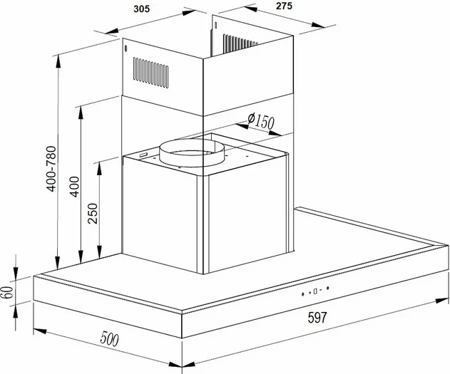 Кухонная вытяжка Schtoff S Plus 600 X (нержавеющая сталь)