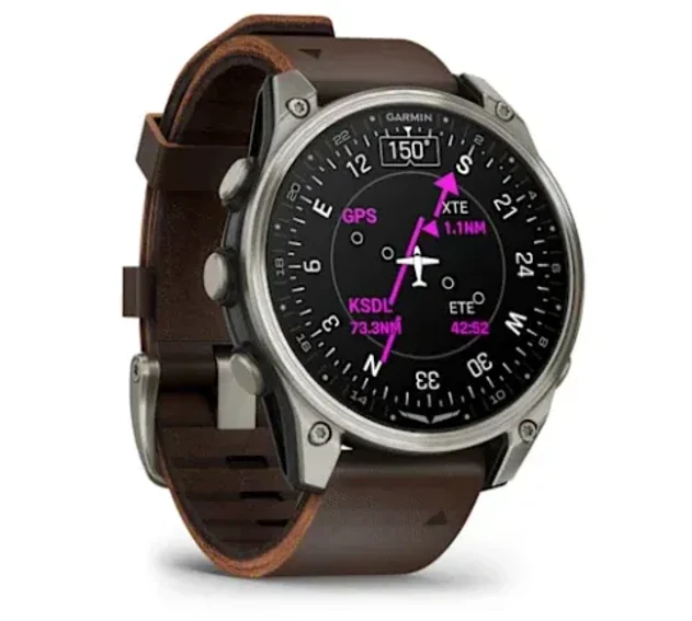 Garmin D2 Mach 2 - 47 mm Titanium with Oxford Brown Leather Band