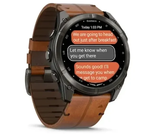 Garmin D2 Mach 2 Pro - 51 mm Carbon Gray DLC Titanium with Chestnut Leather Band