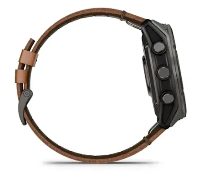 Garmin D2 Mach 2 Pro - 51 mm Carbon Gray DLC Titanium with Chestnut Leather Band