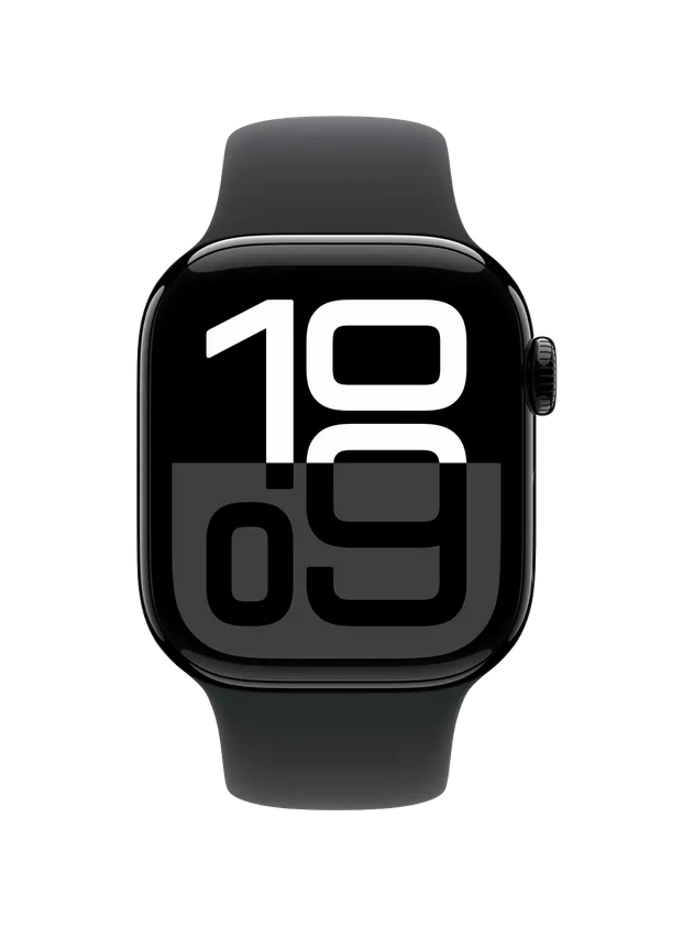 Apple Watch 10, 46 mm, Black Aluminium, Black Sport Band, M/L