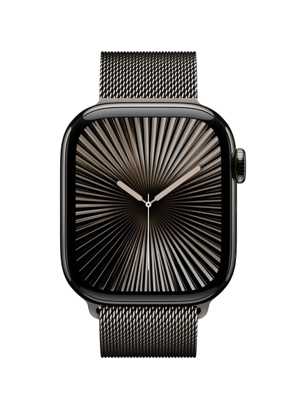 Apple Watch 10, 46 mm, Black Titanium Stainless steel, Black Milanese Loop