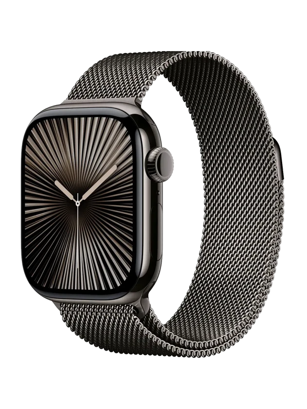 Apple Watch 10, 46 mm, Black Titanium Stainless steel, Black Milanese Loop