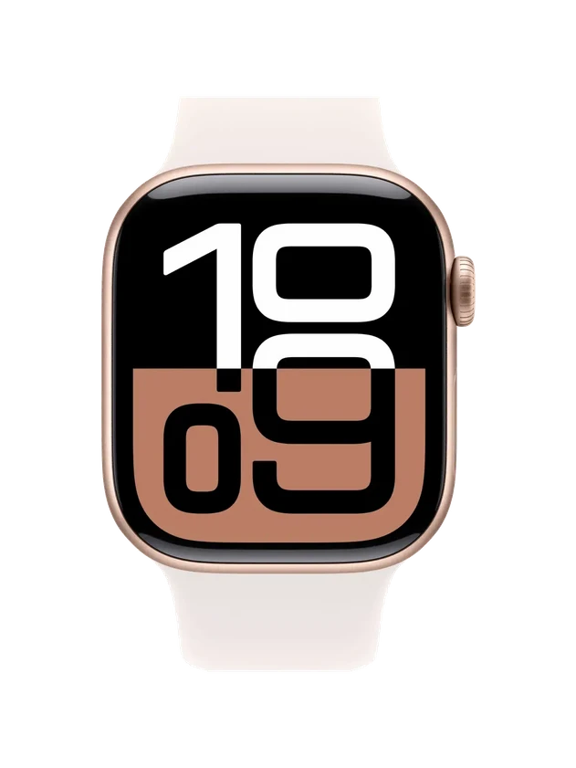 Apple Watch 10, 46 mm, Rose Gold Aluminium, Light pink Sport Band, M/L