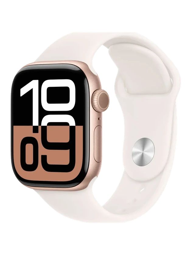 Apple Watch 10, 46 mm, Rose Gold Aluminium, Light pink Sport Band, M/L