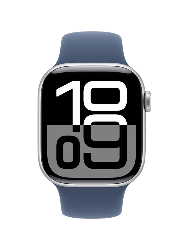 Apple Watch 10, 42 mm, Silver Aluminium, Storm blue Sport Band, M/L