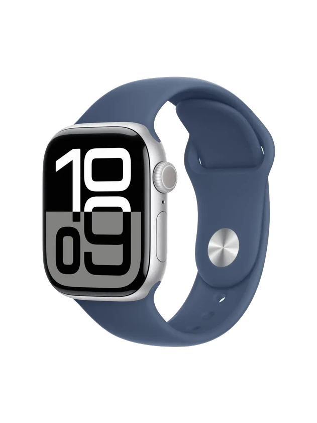 Apple Watch 10, 42 mm, Silver Aluminium, Storm blue Sport Band, M/L