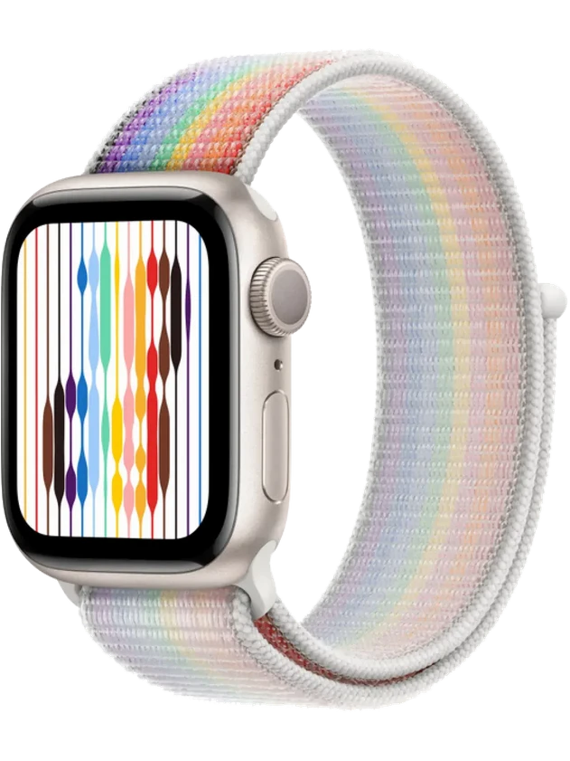 Apple Watch 8 45 мм Алюминий, Нейлон, Сияющая звезда, Радужный