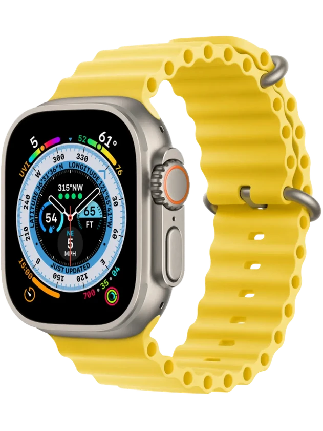 Apple Watch Ultra 130-200 мм Фторэластомер Жёлтый
