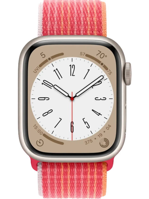 Apple Watch 8 41 мм Алюминий, Нейлон, Сияющая звезда, Красный