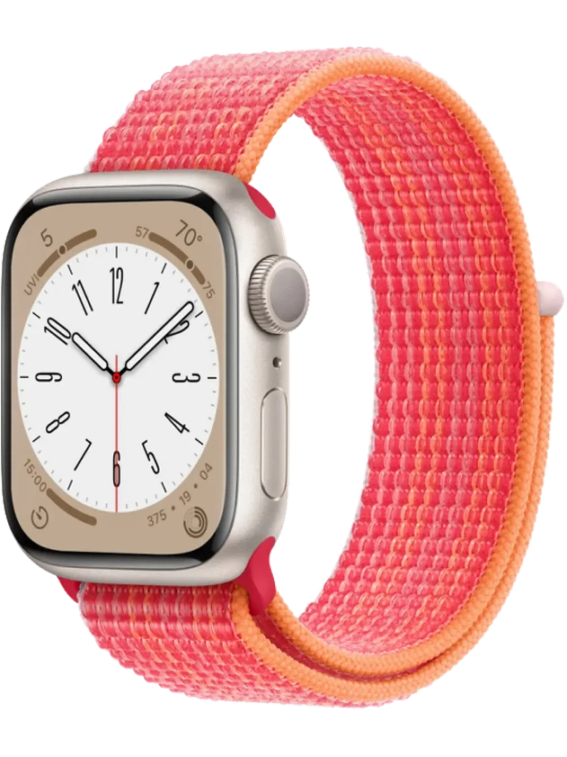 Apple Watch 8 41 мм Алюминий, Нейлон, Сияющая звезда, Красный
