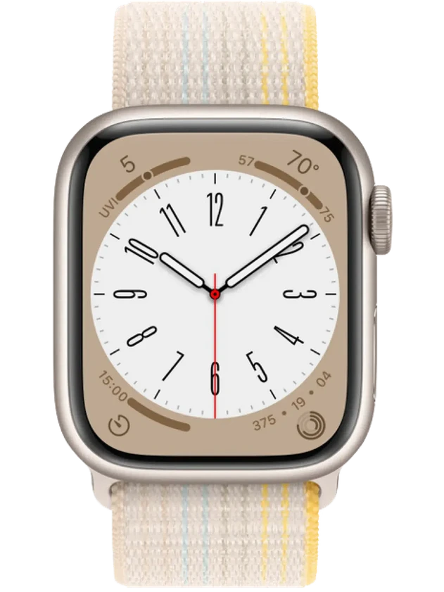 Apple Watch 8 45 мм Алюминий, Нейлон, Сияющая звезда, Сияющая звезда