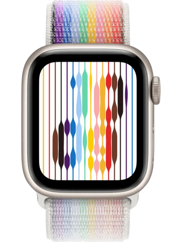 Apple Watch 8 45 мм Алюминий, Нейлон, Сияющая звезда, Радужный