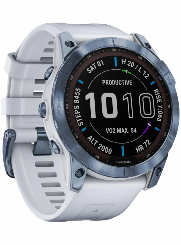 Garmin Fenix 7X Sapphire Solar Mineral Blue DLC Titanium / Whitestone Band