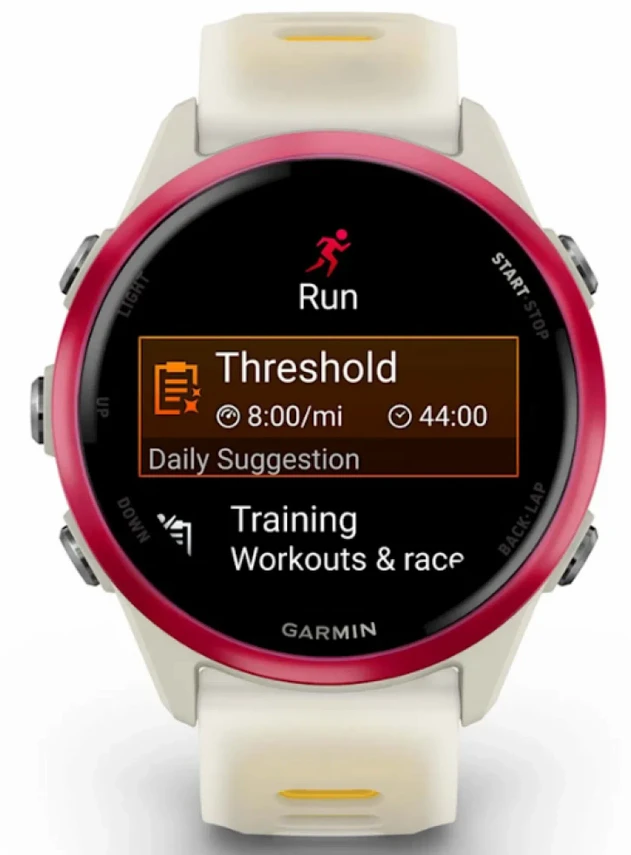 Garmin Forerunner 570 - 42mm Raspberry Aluminum with Translucent Bone/Mango Band