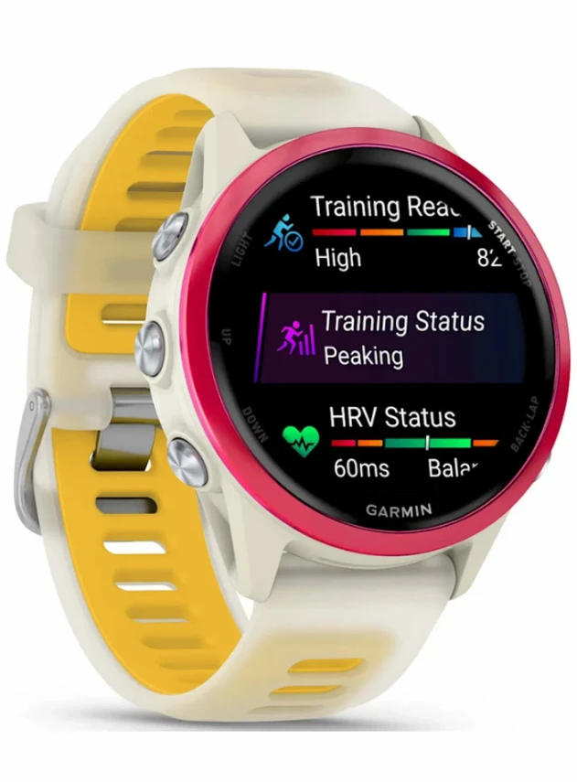 Garmin Forerunner 570 - 42mm Raspberry Aluminum with Translucent Bone/Mango Band