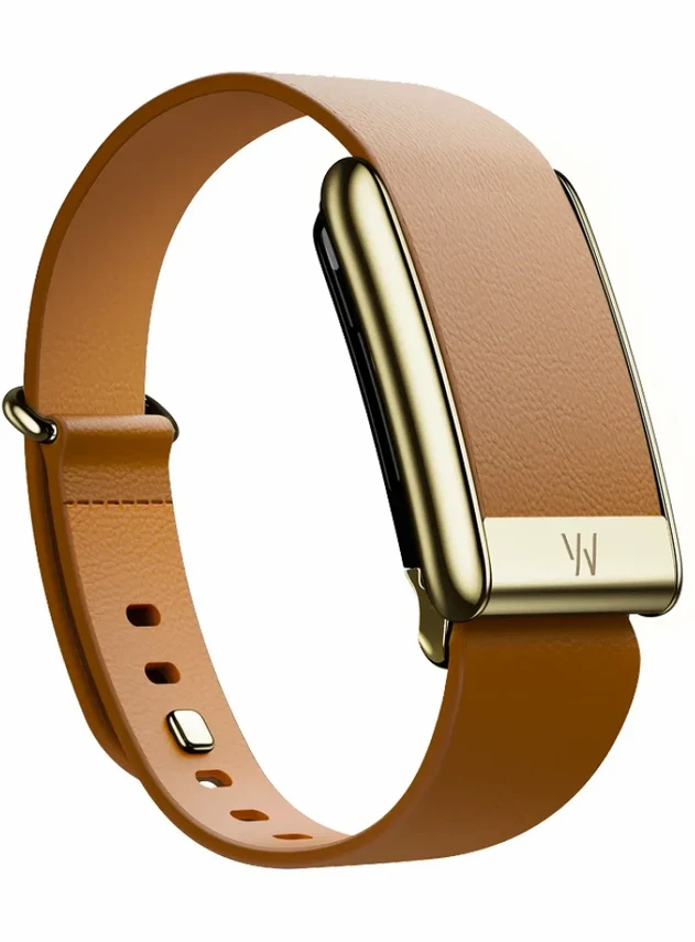 Кожаный люксовый ремешок для Whoop 5.0 LeatherLuxe Tapered Band Camel with Gold (L)