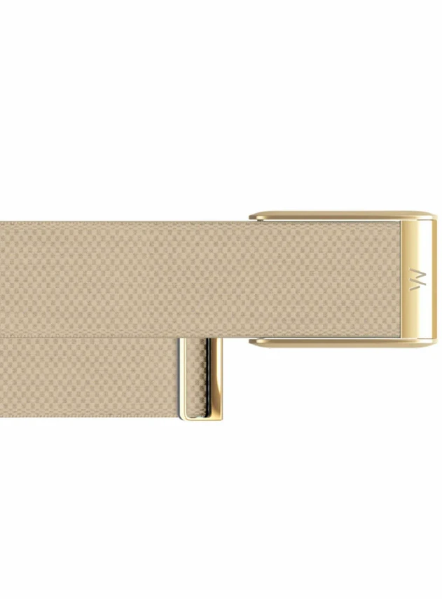 Плетеный люксовый ремешок для Whoop 5.0 SuperKnit Band Dune with Gold