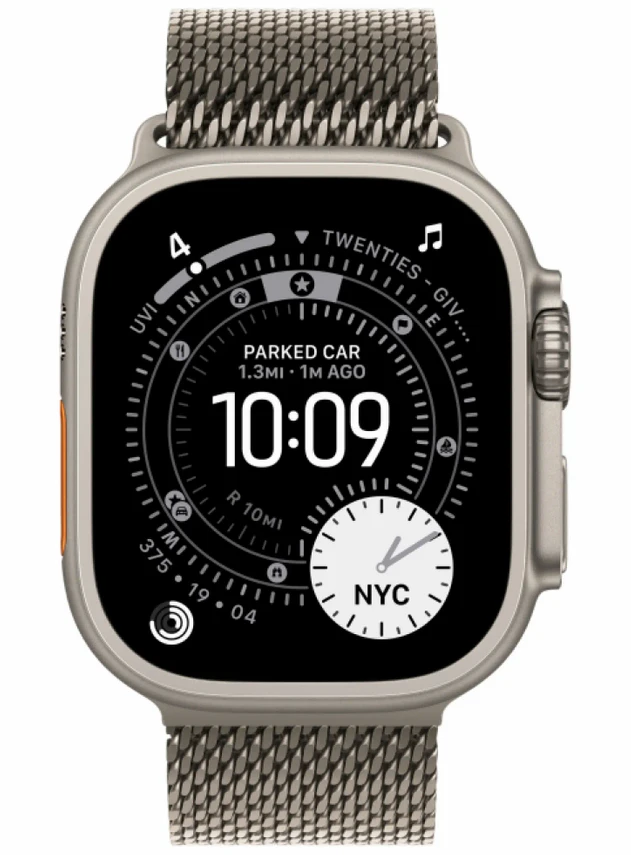 Apple Watch Ultra 3 49 мм Natural Titanium Milanese Natural Loop 