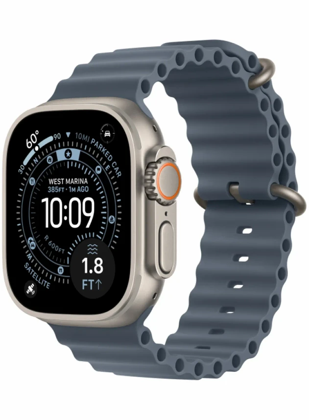 Apple Watch Ultra 3 49 мм Natural Titanium Anchor Blue Ocean Band
