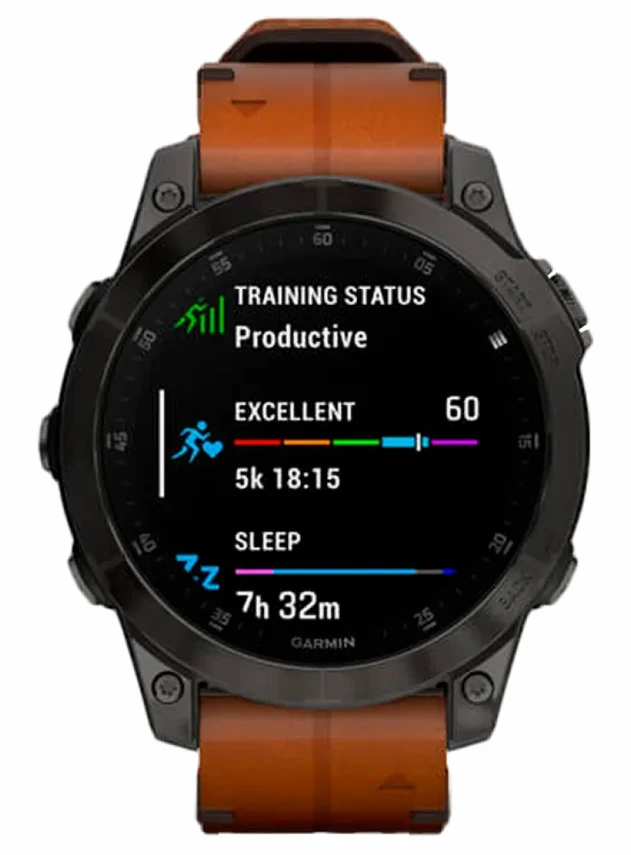 Garmin Epix Sapphire Gen 2 (черный титан/каштановый кожа)