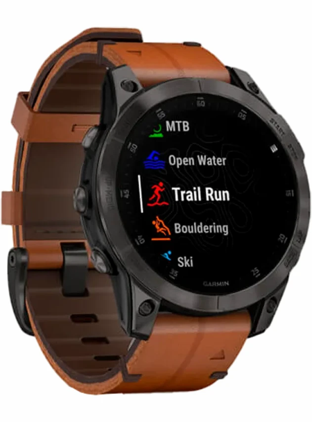 Garmin Epix Sapphire Gen 2 (черный титан/каштановый кожа)